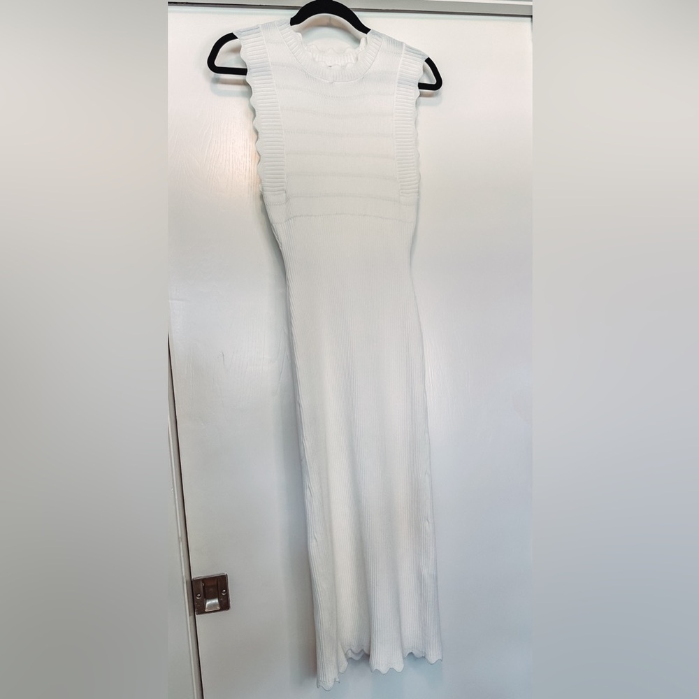 Luxley Sleeveless Sheath Midi Dress in White Size Small